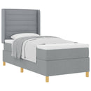 vidaXL Boxrugós ágy matracmal Világosszürke 90 x 200 cm szövet