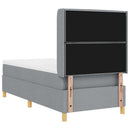vidaXL Boxrugós ágy matracmal Világosszürke 90 x 200 cm szövet