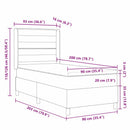 vidaXL Boxrugós ágy matracmal Sötétszürke 90 x 200 cm szövet