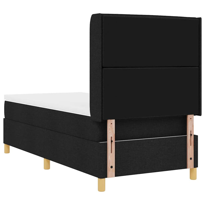 vidaXL Box Spring ágy matracmal fejtámlával Fekete 100 x 200 cm szövet