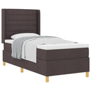 vidaXL Boxrugós ágy matracmal Sötét Barna 100 x 200 cm szövet