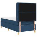 vidaXL Boxrugós ágy matracmal fejtámlával Kék 100 x 200 cm szövet