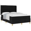 vidaXL Boxrugós ágy matracmal fejtámlával Fekete 140 x 190 cm szövet