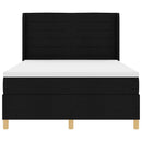 vidaXL Boxrugós ágy matracmal fejtámlával Fekete 140 x 190 cm szövet