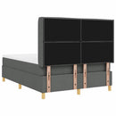 vidaXL Boxrugós ágy matracmal Sötétszürke 140 x 200 cm szövet