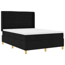 vidaXL Boxrugós ágy matracmal fejtámlával Fekete 140 x 200 cm szövet