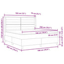 vidaXL Boxrugós ágy matracmal Világosszürke 180 x 200 cm szövet