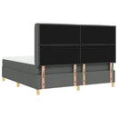 vidaXL Boxrugós ágy matracmal Sötétszürke 180 x 200 cm szövet
