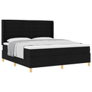 vidaXL Boxrugós ágy matracmal fejtámlával Fekete 180 x 200 cm szövet