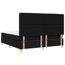 vidaXL Boxrugós ágy matracmal fejtámlával Fekete 180 x 200 cm szövet