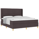 vidaXL Boxrugós ágy matracmal Sötét Barna 180 x 200 cm szövet