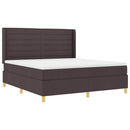 vidaXL Boxrugós ágy matracmal Sötét Barna 180 x 200 cm szövet