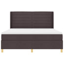 vidaXL Boxrugós ágy matracmal Sötét Barna 180 x 200 cm szövet