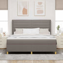 vidaXL Boxrugós ágy fejtámlával Tópszínű 180 x 200 cm szövet