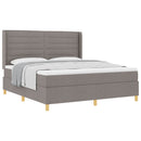 vidaXL Boxrugós ágy fejtámlával Tópszínű 180 x 200 cm szövet