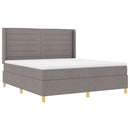 vidaXL Boxrugós ágy fejtámlával Tópszínű 180 x 200 cm szövet