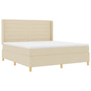 vidaXL Boxrugós ágy matracmal fejtámlával Krém 180 x 200 cm szövet