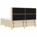 vidaXL Boxrugós ágy matracmal fejtámlával Krém 180 x 200 cm szövet