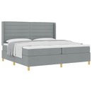 vidaXL Boxrugós ágy matracmal Világosszürke 200 x 200 cm szövet