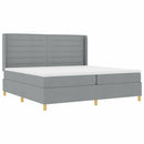 vidaXL Boxrugós ágy matracmal Világosszürke 200 x 200 cm szövet