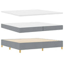 vidaXL Boxrugós ágy matracmal Világosszürke 200 x 200 cm szövet