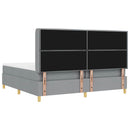 vidaXL Boxrugós ágy matracmal Világosszürke 200 x 200 cm szövet