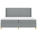 vidaXL Boxrugós ágy matracmal Világosszürke 200 x 200 cm szövet