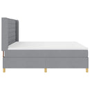 vidaXL Boxrugós ágy matracmal Világosszürke 200 x 200 cm szövet