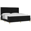 vidaXL Boxrugós ágy matracmal fejtámlával Fekete 200 x 200 cm szövet