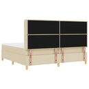 vidaXL Boxrugós ágy matracmal fejtámlával Krém 200 x 200 cm szövet