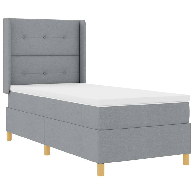 vidaXL Box Spring ágy matracmal Világosszürke 80 x 200 cm szövet