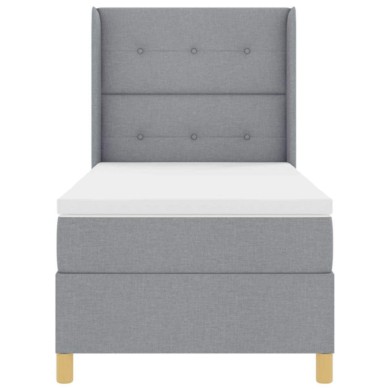 vidaXL Box Spring ágy matracmal Világosszürke 80 x 200 cm szövet
