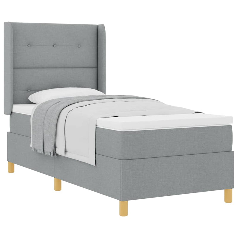 vidaXL Box Spring ágy matracmal Világosszürke 80 x 200 cm szövet