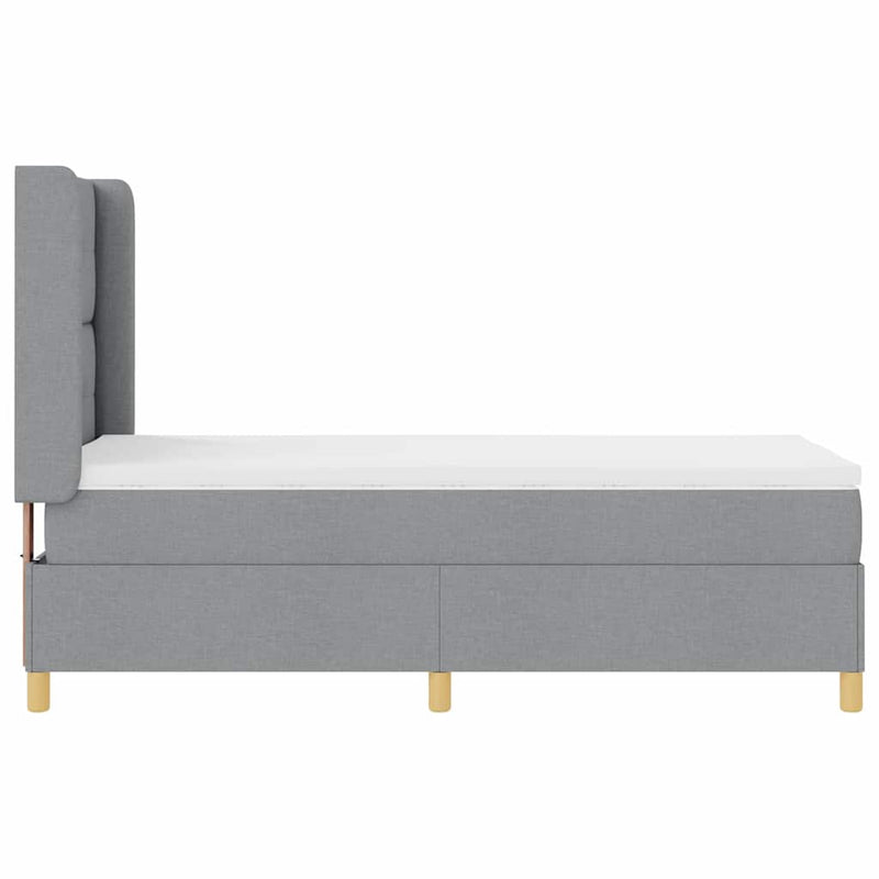 vidaXL Box Spring ágy matracmal Világosszürke 80 x 200 cm szövet