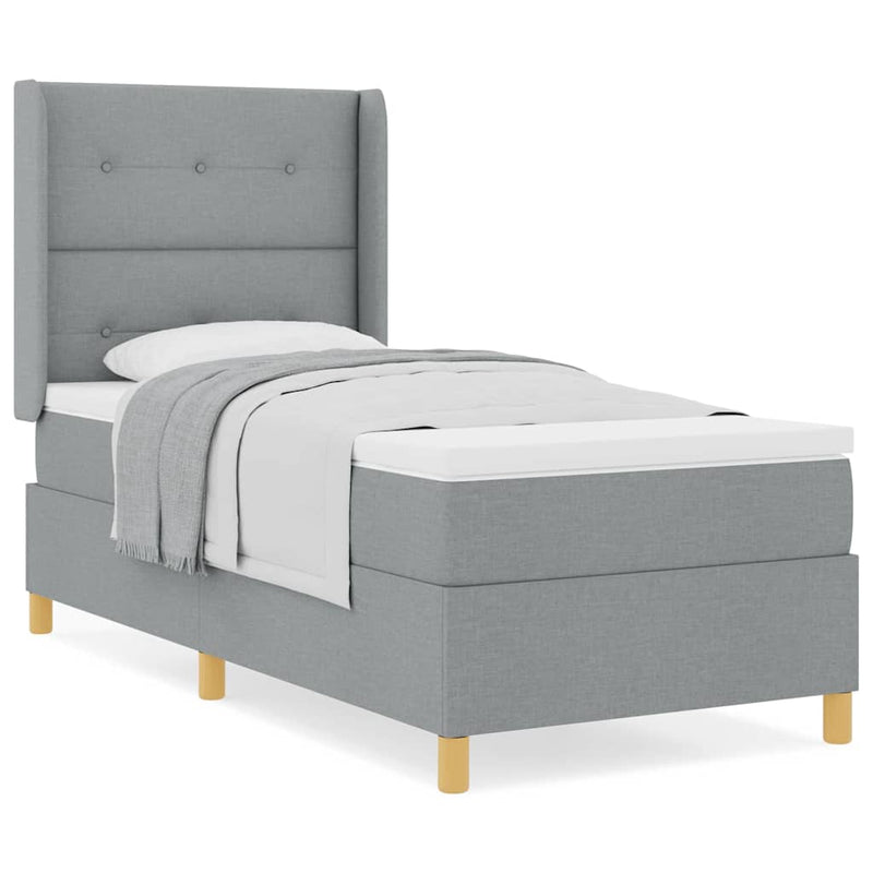 vidaXL Box Spring ágy matracmal Világosszürke 80 x 200 cm szövet