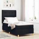 vidaXL Boxrugós ágy fejtámlával Fekete 80 x 200 cm szövet