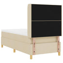 vidaXL Boxrugós ágy fejtámlával Krém 90 x 200 cm szövet