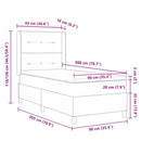 vidaXL Boxrugós ágy fejtámlával Krém 90 x 200 cm szövet