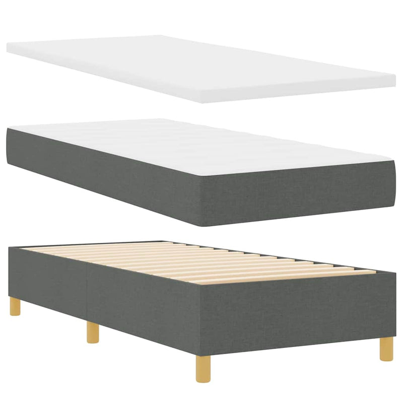 vidaXL Box Spring ágy matracmal Sötétszürke 100 x 200 cm szövet