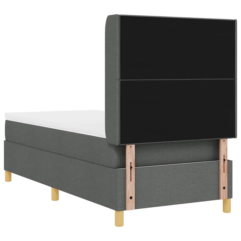 vidaXL Box Spring ágy matracmal Sötétszürke 100 x 200 cm szövet