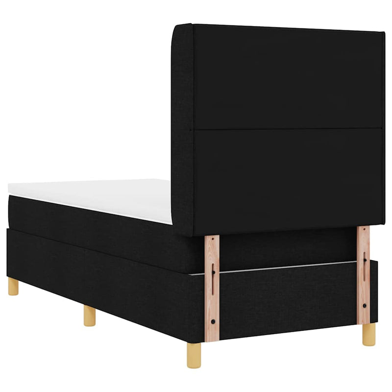 vidaXL Box Spring ágy matracmal fejtámlával Fekete 100 x 200 cm szövet