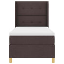 vidaXL Boxrugós ágy fejtámlával Sötét Barna 100 x 200 cm szövet