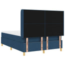 vidaXL Boxrugós ágy fejtámlával Kék 140 x 200 cm szövet