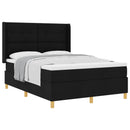 vidaXL Boxrugós ágy fejtámlával Fekete 160 x 200 cm szövet