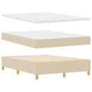 vidaXL Boxrugós ágy fejtámlával Krém 160 x 200 cm szövet