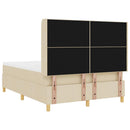vidaXL Boxrugós ágy fejtámlával Krém 160 x 200 cm szövet