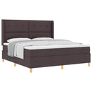 vidaXL Boxrugós ágy fejtámlával Sötét Barna 180 x 200 cm szövet