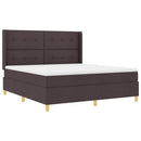 vidaXL Boxrugós ágy fejtámlával Sötét Barna 180 x 200 cm szövet
