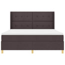 vidaXL Boxrugós ágy fejtámlával Sötét Barna 180 x 200 cm szövet