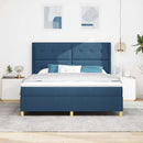 vidaXL Boxrugós ágy fejtámlával Kék 180 x 200 cm szövet